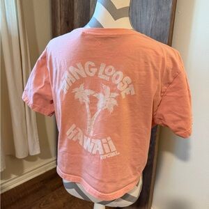 Rip Curl Hang Loose Hawaii Boxy Crop T-Shirt Women’s Small Peach Surf Tee